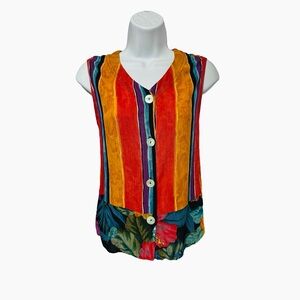 Carole Little Sleeveless Button Down Blouse